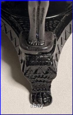 Vintage Art Deco Cast Iron Twin Flapper Figural Table Lamp Caged Globe