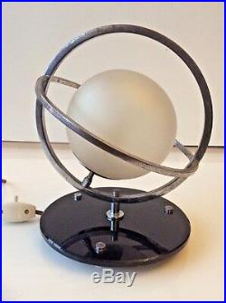 Vintage Art Deco Chrome Saturn Table Lamp Light