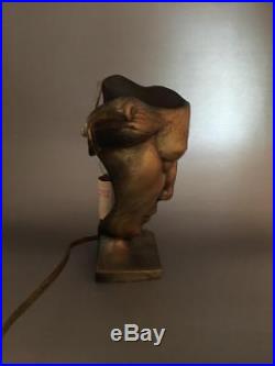 Vintage Art Deco Frankart Brass Nymph Lady Face Bust Table Lamp Sconce