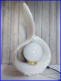 Vintage Art Deco Iridescent Swirl Wave Table Lamp