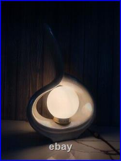 Vintage Art Deco Iridescent Swirl Wave Table Lamp