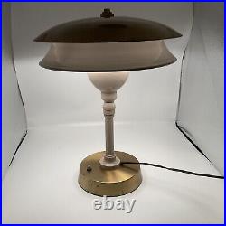 Vintage Art Deco Mid Century Atomic Age Desk Lamp Mushroom Shade 17 X 12