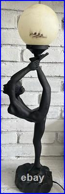 Vintage Art Deco Style MCM Large 32 Nude Woman Table Lamp Sculpture