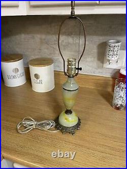 Vintage Art Deco Table Lamp Akro Agate Swirl Glass
