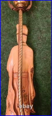 Vintage Asian Table Lamp, possibly Soapstone Or bisque Not Sure