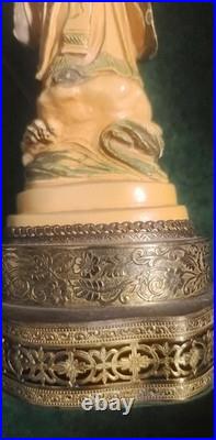 Vintage Asian Table Lamp, possibly Soapstone Or bisque Not Sure