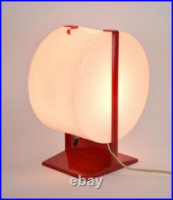 Vintage Atomic Space Age Mid-Century Modern Red & White Plastic Table Desk Lamp