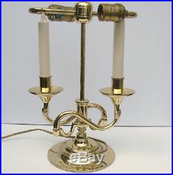 Vintage BALDWIN Brass SERPENTINE Bouillotte Lamp, adjustable height shade