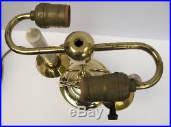 Vintage BALDWIN Brass SERPENTINE Bouillotte Lamp, adjustable height shade