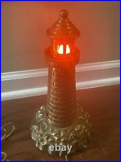 Vintage BRASS LIGHTHOUSE TABLE LAMP 12 TALL