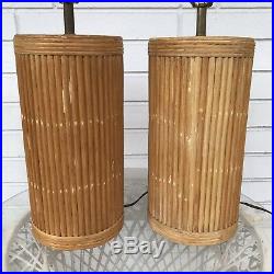 Vintage Bamboo Pair of Table Lamps