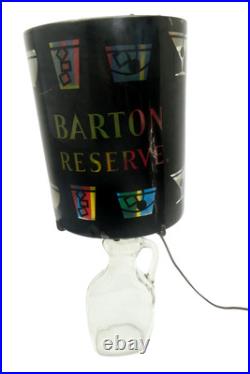 Vintage Barton Reserve Advertising Colorful Spinning Rotating Table Lamp Working
