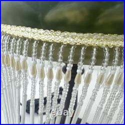 Vintage Beaded Boudoir Style Table Lamp Butterfly Glass Shade with Tassels