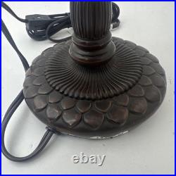 Vintage Beaded Boudoir Style Table Lamp Butterfly Glass Shade with Tassels
