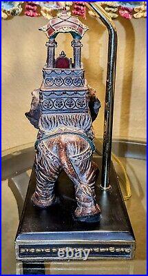 Vintage Beautiful Elephant Table Lamp With Original Shade-works 1 Owner