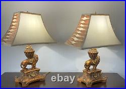 Vintage Berman Lion Table Lamps