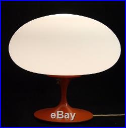 Vintage Bill Curry Stemlite Design Line Orange Mushroom Table Lamp Mid Century