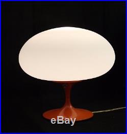 Vintage Bill Curry Stemlite Design Line Orange Mushroom Table Lamp Mid Century