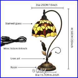 Vintage Black Bat Stained Glass Table Lamp Halloween Bedroom Bar Decor Light