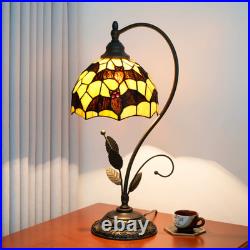 Vintage Black Bat Stained Glass Table Lamp Halloween Bedroom Bar Decor Light