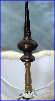 Vintage Black Porcelain Table Lamp made from William Sonoma Vase Fancy Shade
