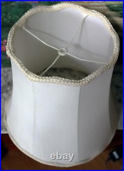 Vintage Black Porcelain Table Lamp made from William Sonoma Vase Fancy Shade