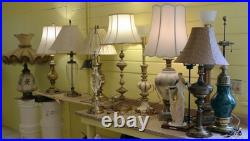 Vintage Black Porcelain Table Lamp made from William Sonoma Vase Fancy Shade