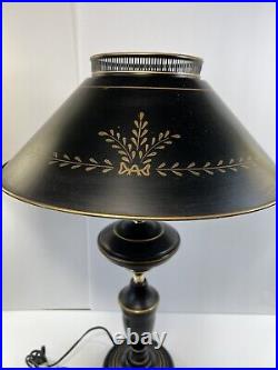 Vintage Black Tole Metal Table Lamp With Diffuser