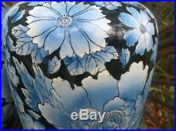 Vintage Blue Floral Porcelain Oriental Ginger Jar Lamps Frederick Cooper Style