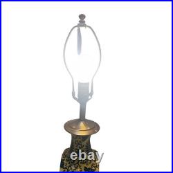 Vintage Blue Yellow Chinoiserie Porcelain Oriental Asian Decor Table Lamp EUC