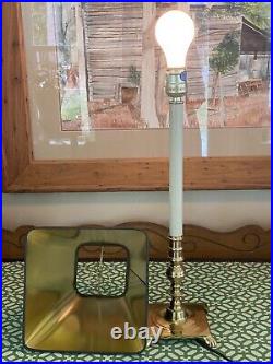 Vintage Bombay Company Polished Brass Candlestick Table Buffet Lamp Gold Shade