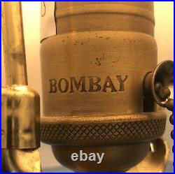 Vintage Bombay Matching Brass Candlestick Table Lamps With Original Shades