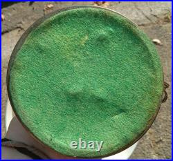 Vintage Brass 2-Light Table Lamp With White Metal Shade 18 Inch 4.5 Shade