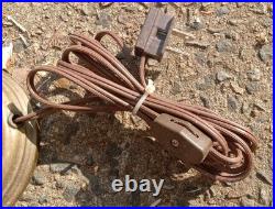 Vintage Brass 2-Light Table Lamp With White Metal Shade 18 Inch 4.5 Shade