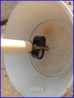 Vintage Brass 2-Light Table Lamp With White Metal Shade 18 Inch 4.5 Shade