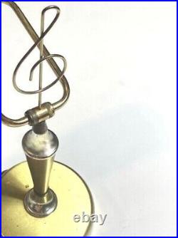 Vintage Brass Adjustable Bankers Desk Piano Lamp Musical Note Gold MCM Metal
