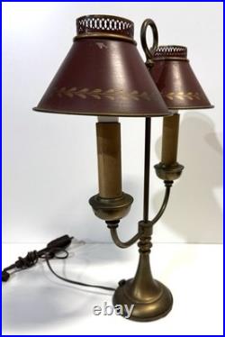 Vintage Brass And Tole Table Lamp