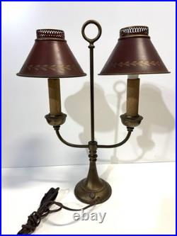 Vintage Brass And Tole Table Lamp