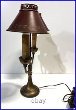 Vintage Brass And Tole Table Lamp