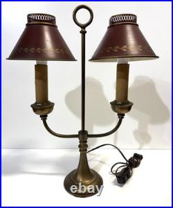 Vintage Brass And Tole Table Lamp