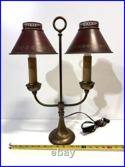 Vintage Brass And Tole Table Lamp