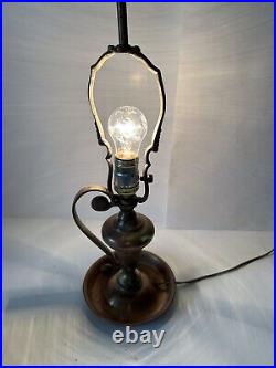 Vintage Brass Antique Conical Lid Candle Stick Desk Table Lamp 19 Rare Find