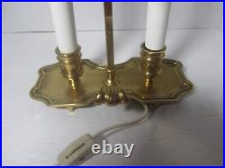 Vintage Brass Bouillette Table Lamp withOriginal Metal Tole Shade EX Condition