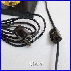 Vintage Brass Bouillotte Candlestick Table Lamp Pair Black Marble Colonial MCM Vintage Brass Bouillotte Candlestick Table Lamp Pair Black Marble Colonial MCM