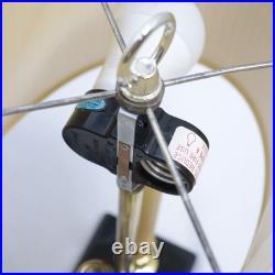 Vintage Brass Bouillotte Candlestick Table Lamp Pair Black Marble Colonial MCM