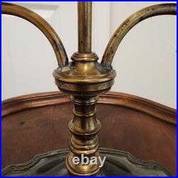 Vintage Brass Bouillotte Table / Desk Lamp 2-Arm Candle Stick Lights 18+ Tall