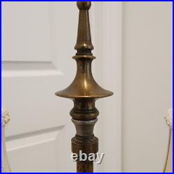Vintage Brass Bouillotte Table / Desk Lamp 2-Arm Candle Stick Lights 18+ Tall