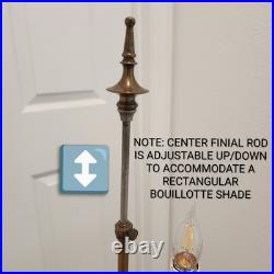 Vintage Brass Bouillotte Table / Desk Lamp 2-Arm Candle Stick Lights 18+ Tall
