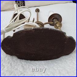 Vintage Brass Bouillotte Table / Desk Lamp 2-Arm Candle Stick Lights 18+ Tall