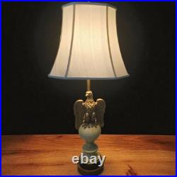 Vintage Brass Bronze Bald Eagle Table Lamp Patriotic Americana Federal USA